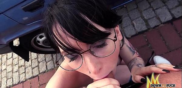  DTFdating - CAR SEX HOOKUP WITH PETITE NERDY BRUNETTE